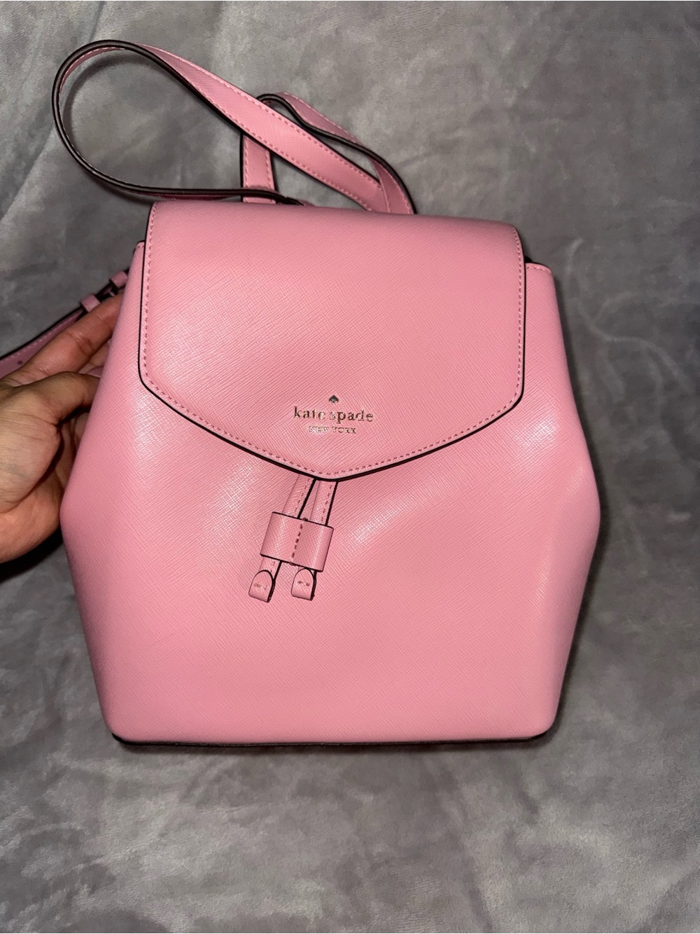 kate spade Pink Saffiano Leather Backpack Crossbody